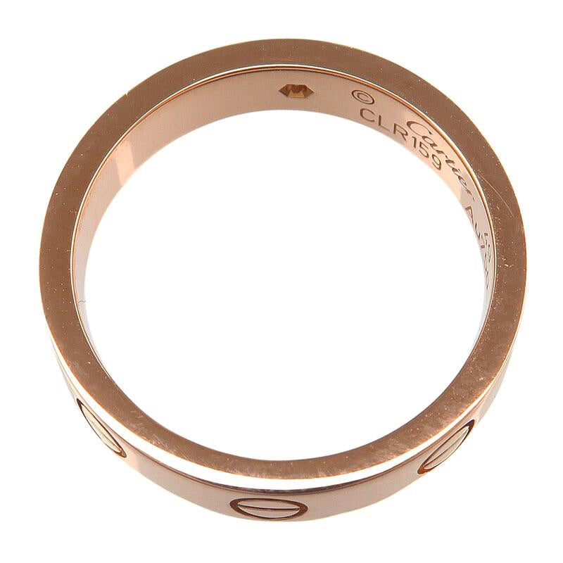 Cartier Mini 1P Diamond Love Ring Rose Gold US 5