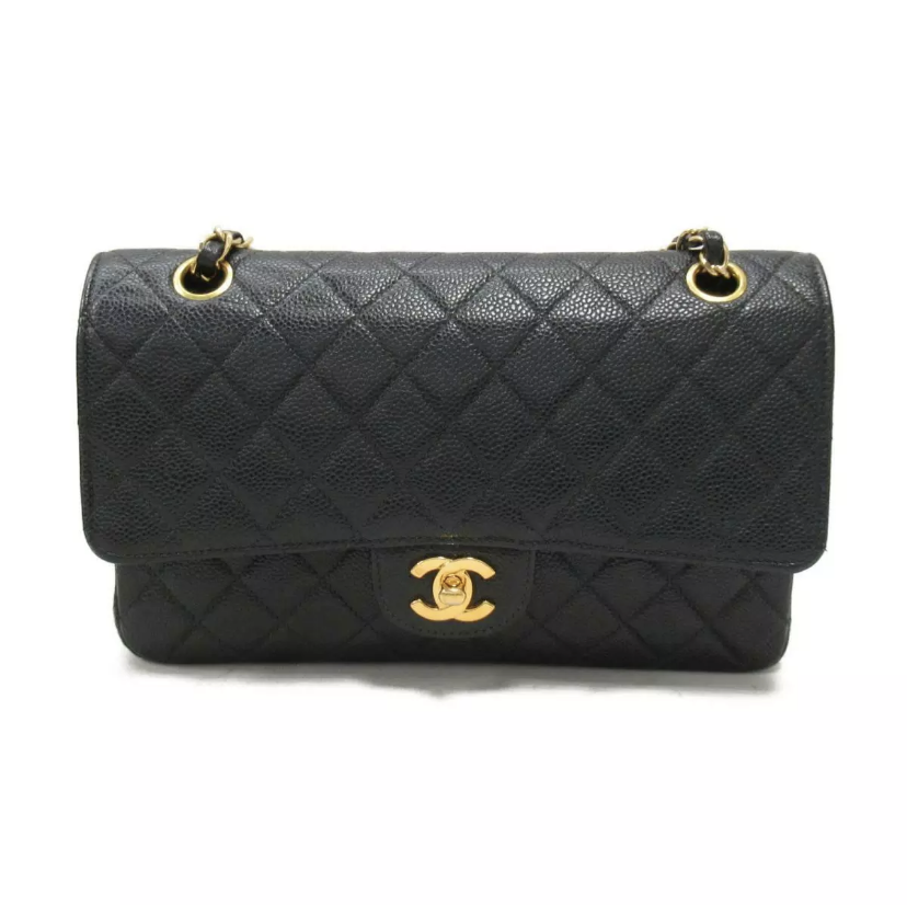 CHANEL Caviar Gold Hardware GHW Medium Double Flap Bag