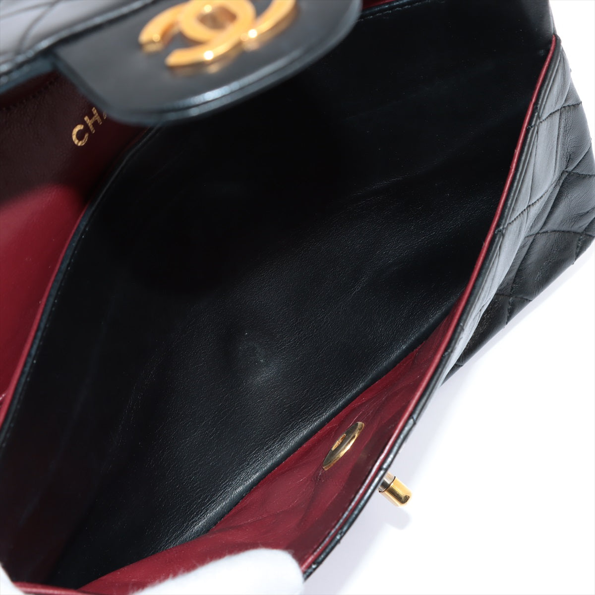 CHANEL Vintage Black Lambskin GHW Double Flap Bag
