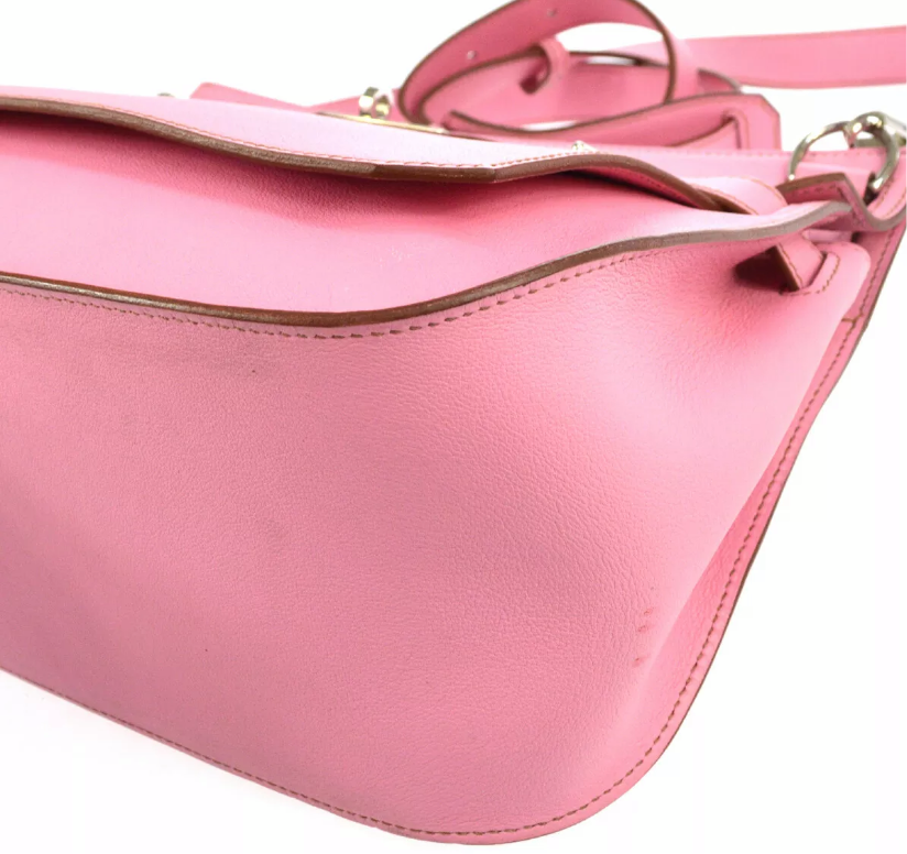 Hermes Jypsiere 28 Pink Veau Swift Leather Handbag