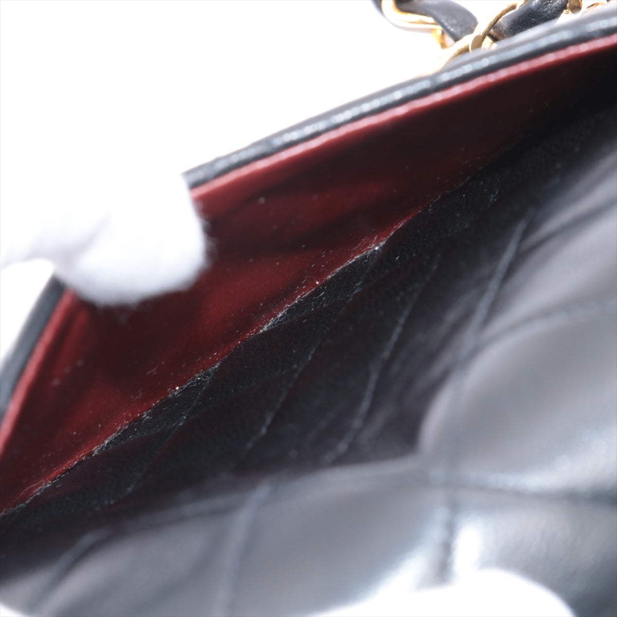 CHANEL Black Lambskin GHW Double Flap