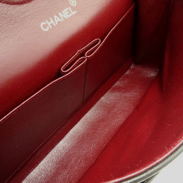 CHANEL Black Lambskin Medium Double Flap GHW
