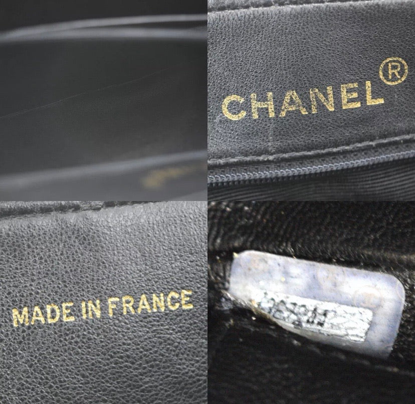 CHANEL Turn Lock Black Lambskin Tote Handbag