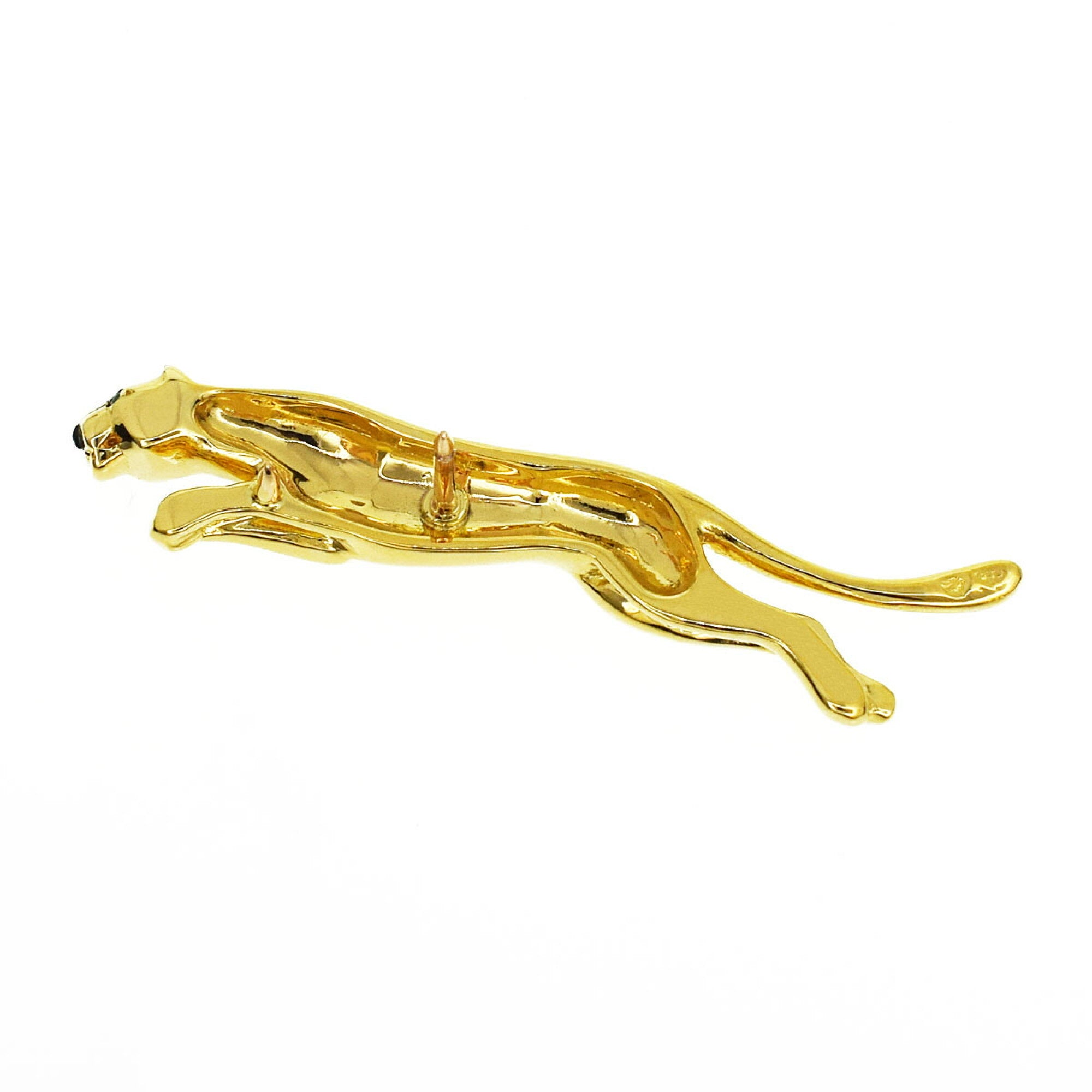 Cartier Panthere Emerald Onyx 18KT Yellow Gold Brooch/ Pin