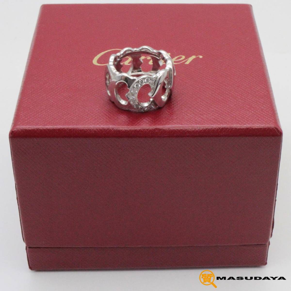 Cartier Diamond-Paved C Motif 18KT White Gold Ring