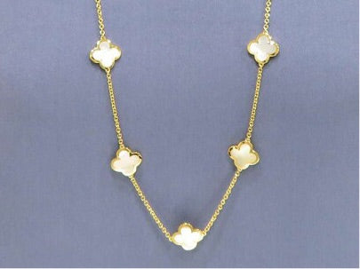 Van Cleef & Arpels Pure Alhambra Mother of Pearl 14-Motif Necklace
