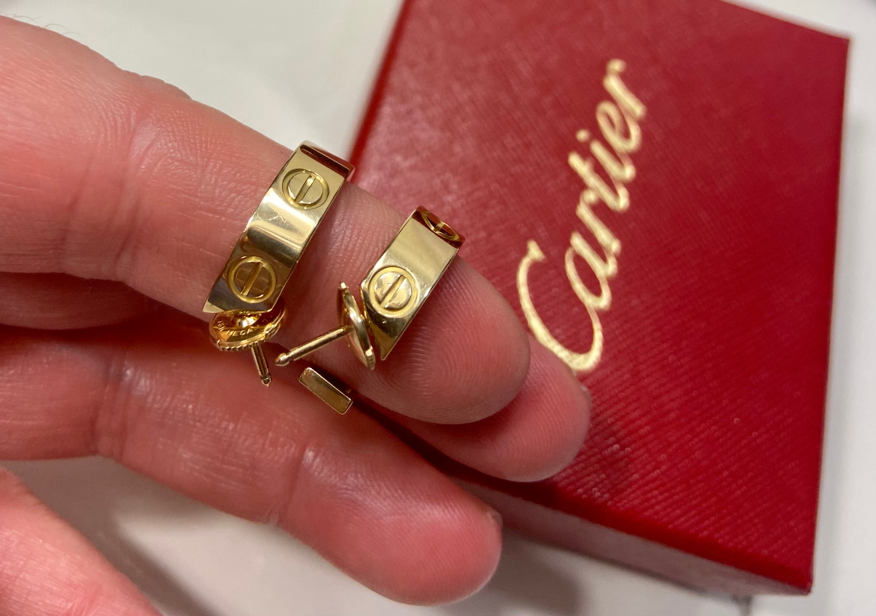 Cartier Love Earrings 18KT Yellow Gold Full Size