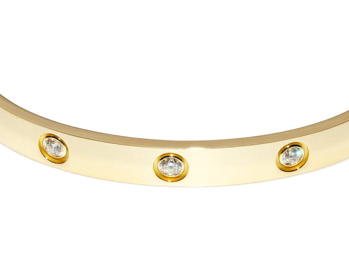 Cartier 10P Full Diamond 18KT Yellow Gold Love Bracelet #18