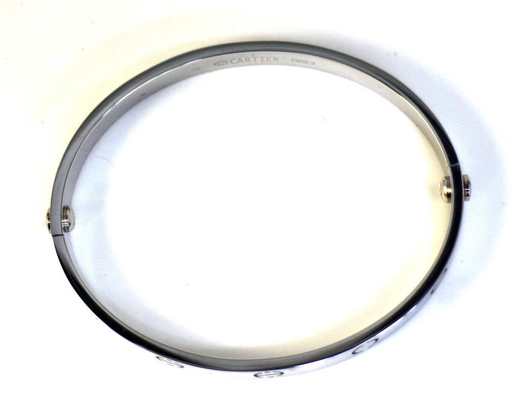 Cartier 18KT White Gold Love Bracelet Size 17