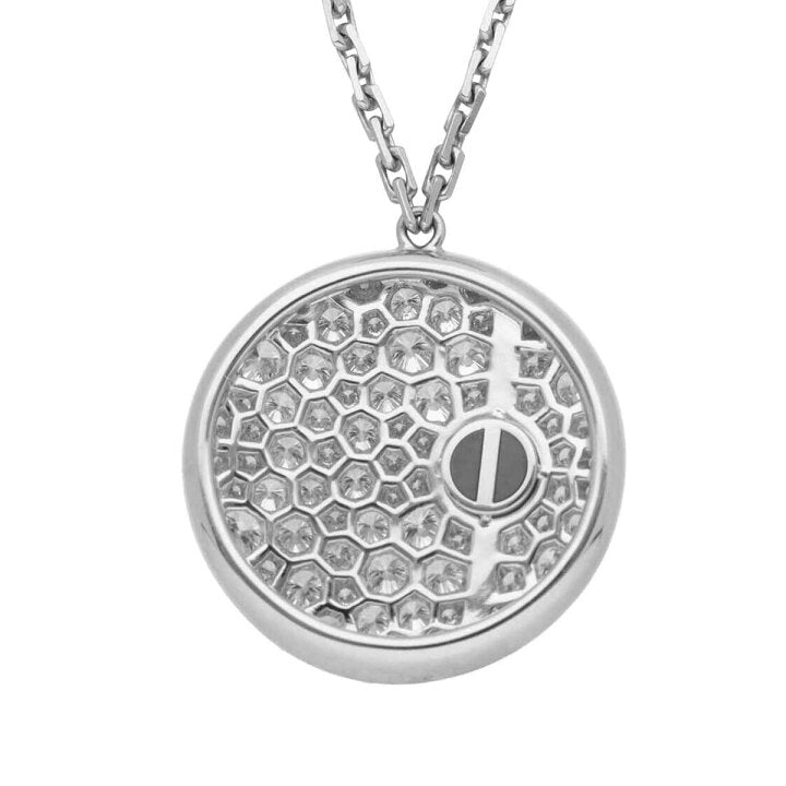 Cartier Diamond & Onyx Love Circle Long White Gold Pendant Necklace