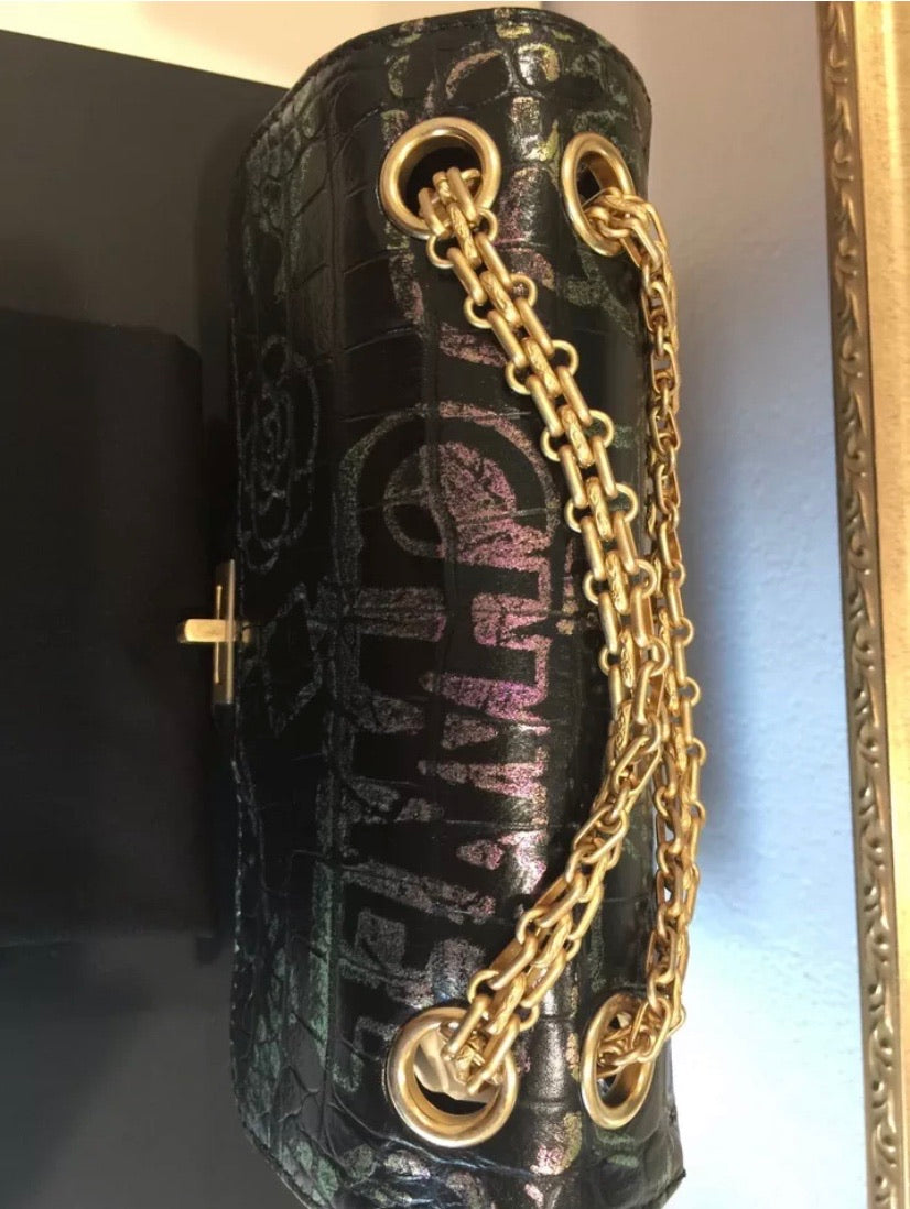 CHANEL Graffiti 2.55 Reissue Crocodile Mini Flap Bag