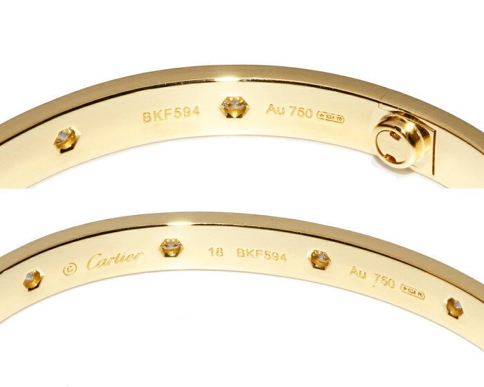 Cartier 10P Full Diamond 18KT Yellow Gold Love Bracelet #18