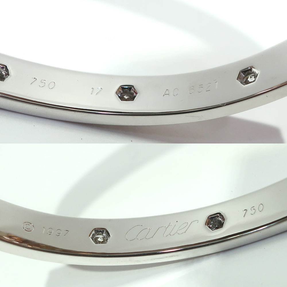 Cartier 10 Diamond 18KT White Gold Love Bracelet, Size 17 w/ Certificate
