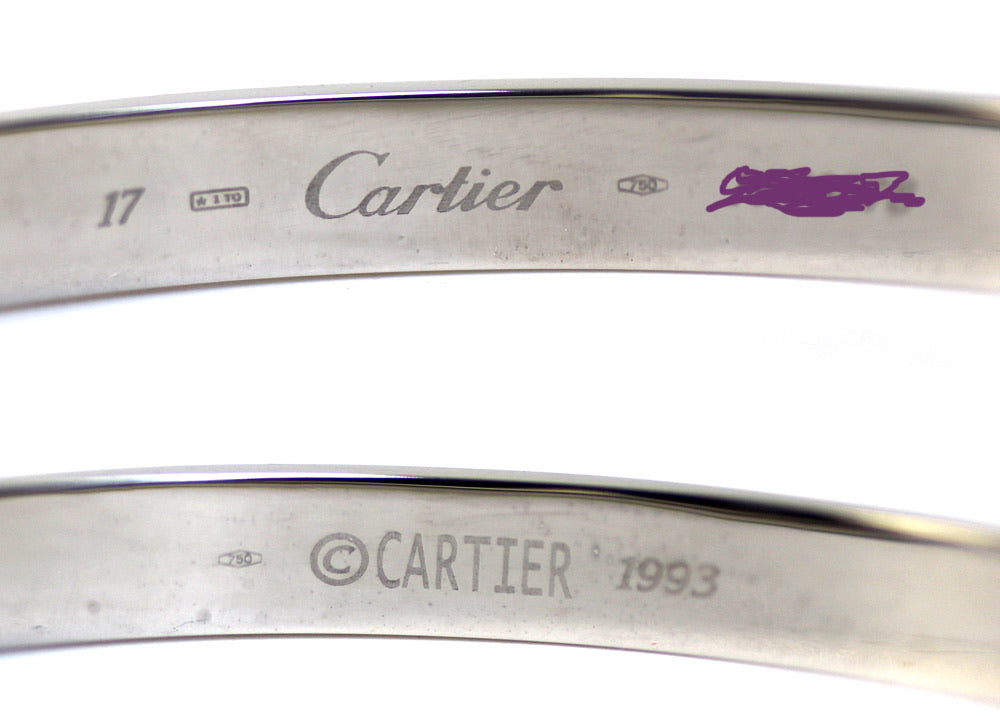 Cartier 18KT White Gold Love Bracelet Size 17