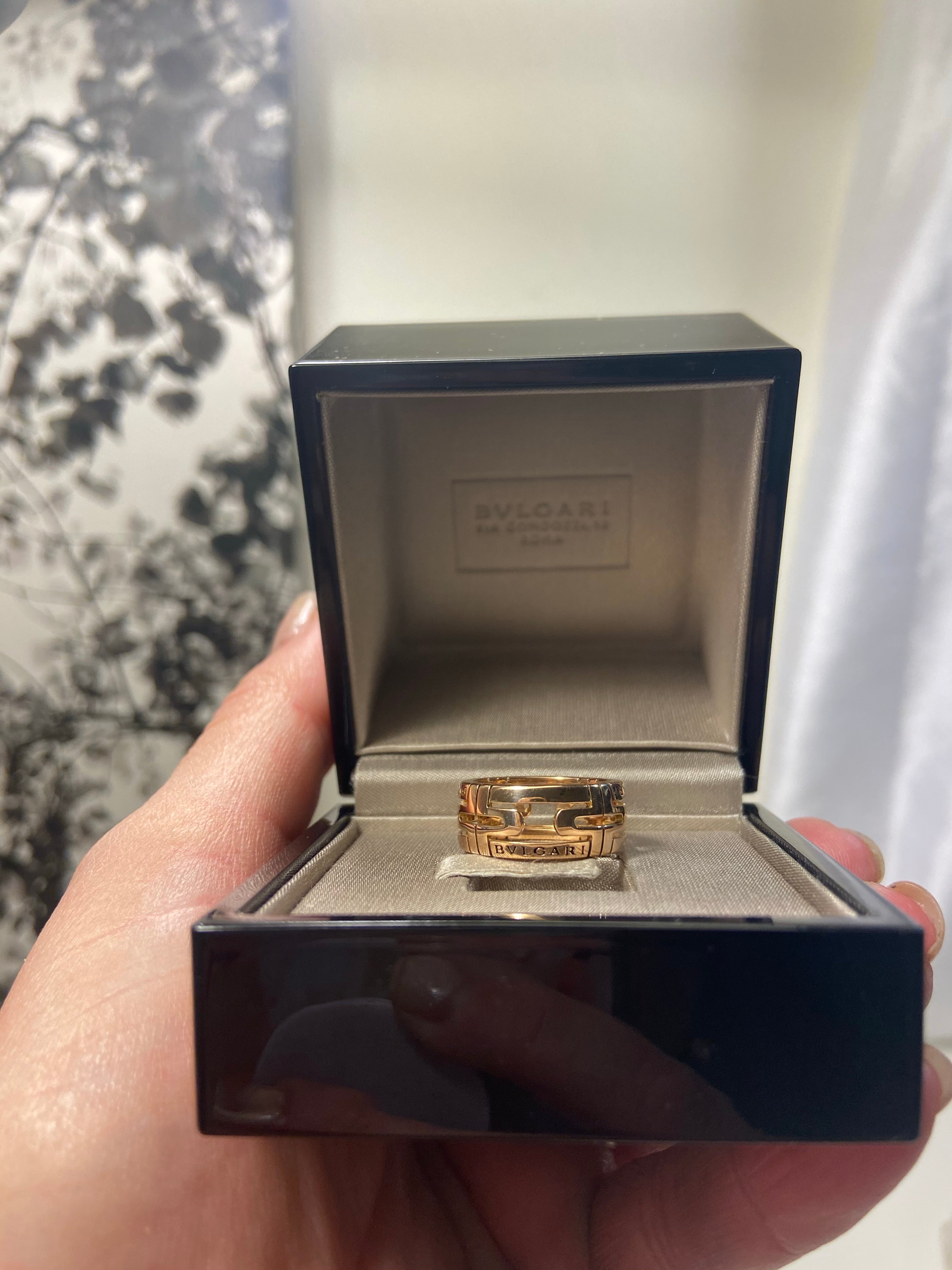 Bvlgari 18KT Rose Gold Parentesi Ring Size #50/ US 5