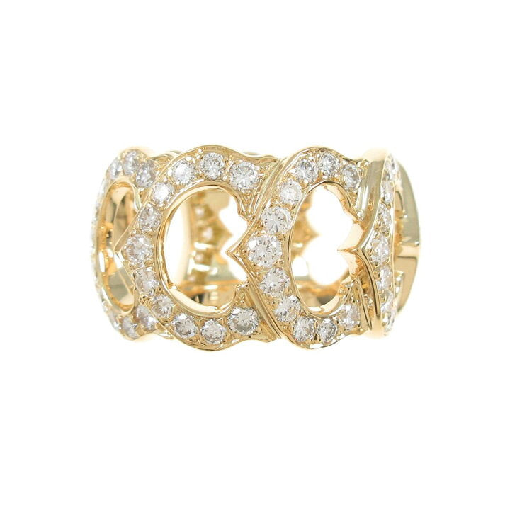 Cartier C de Cartier Diamond-Paved 18KT Yellow Gold Ring Size 5