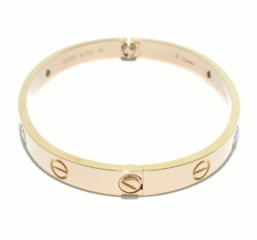 Cartier 4 Diamond 18KT Rose Gold Love Bracelet