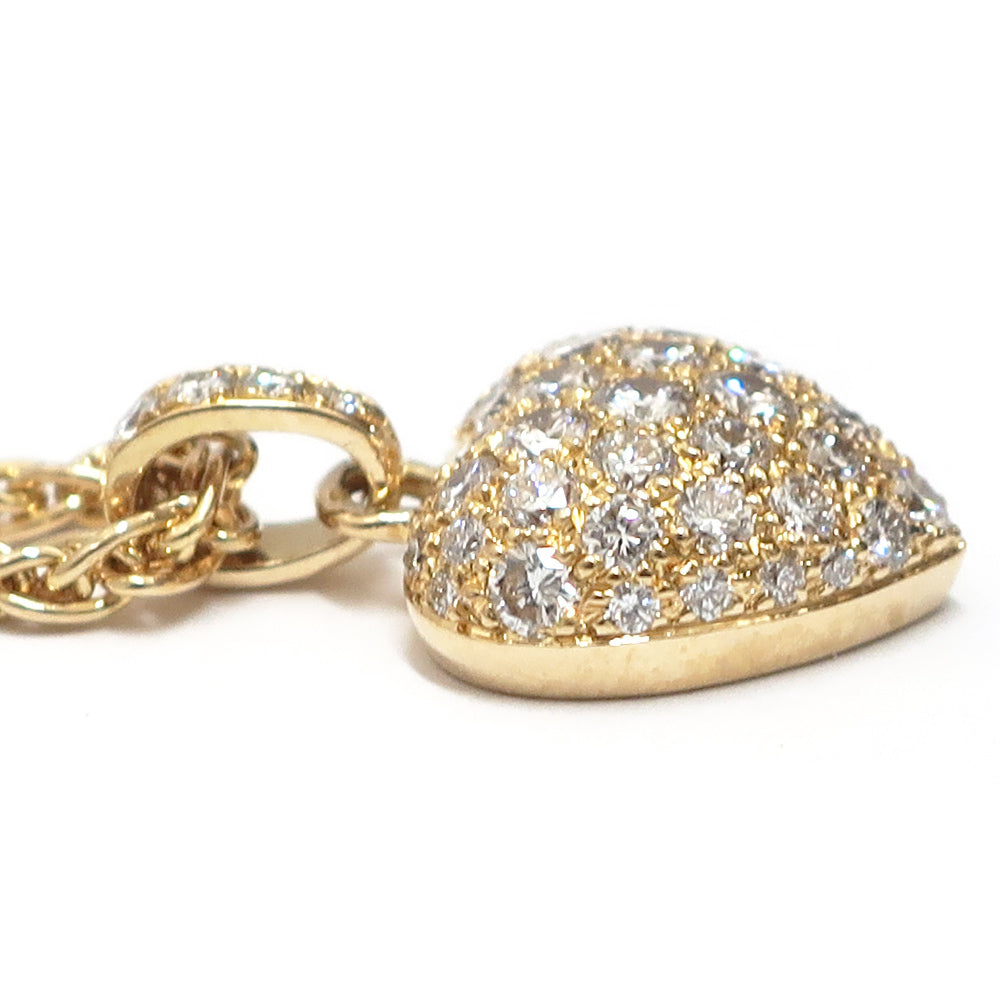 Cartier Diamond Puffy Heart 18Kt Yellow Gold Necklace