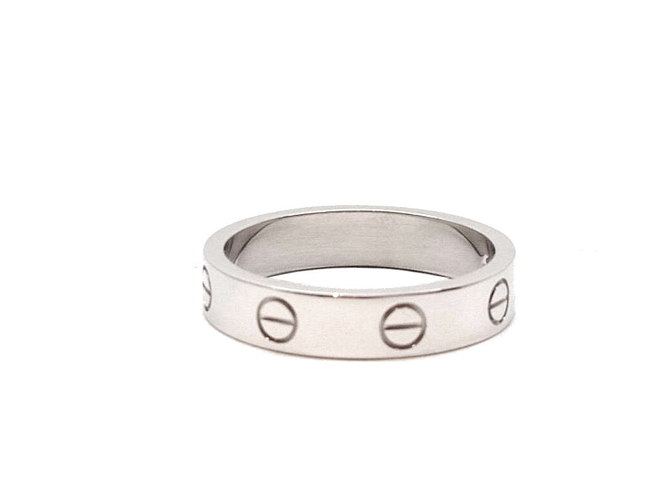 Cartier 1P Diamond Mini Wedding Love Ring 18KT White Gold #53