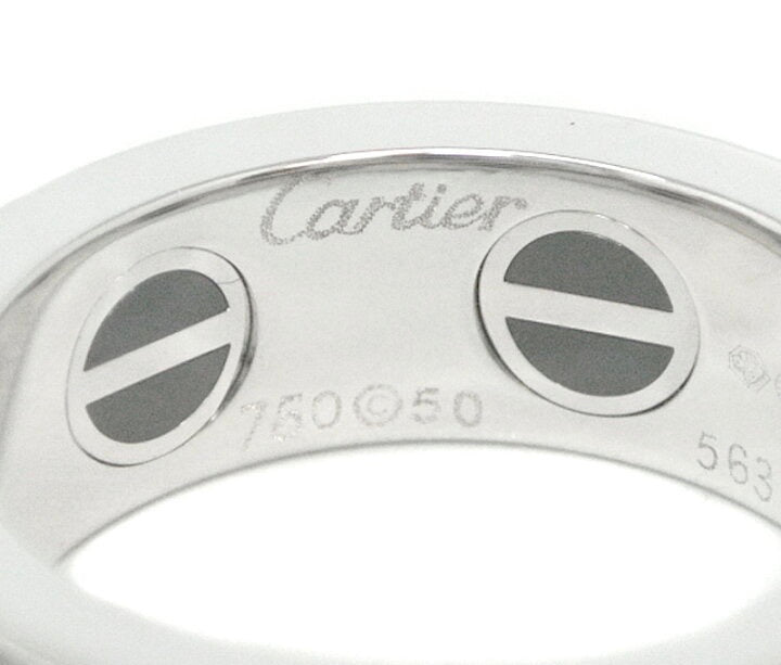 Cartier Diamond Ceramic White Gold Love Ring Size #50/ 5