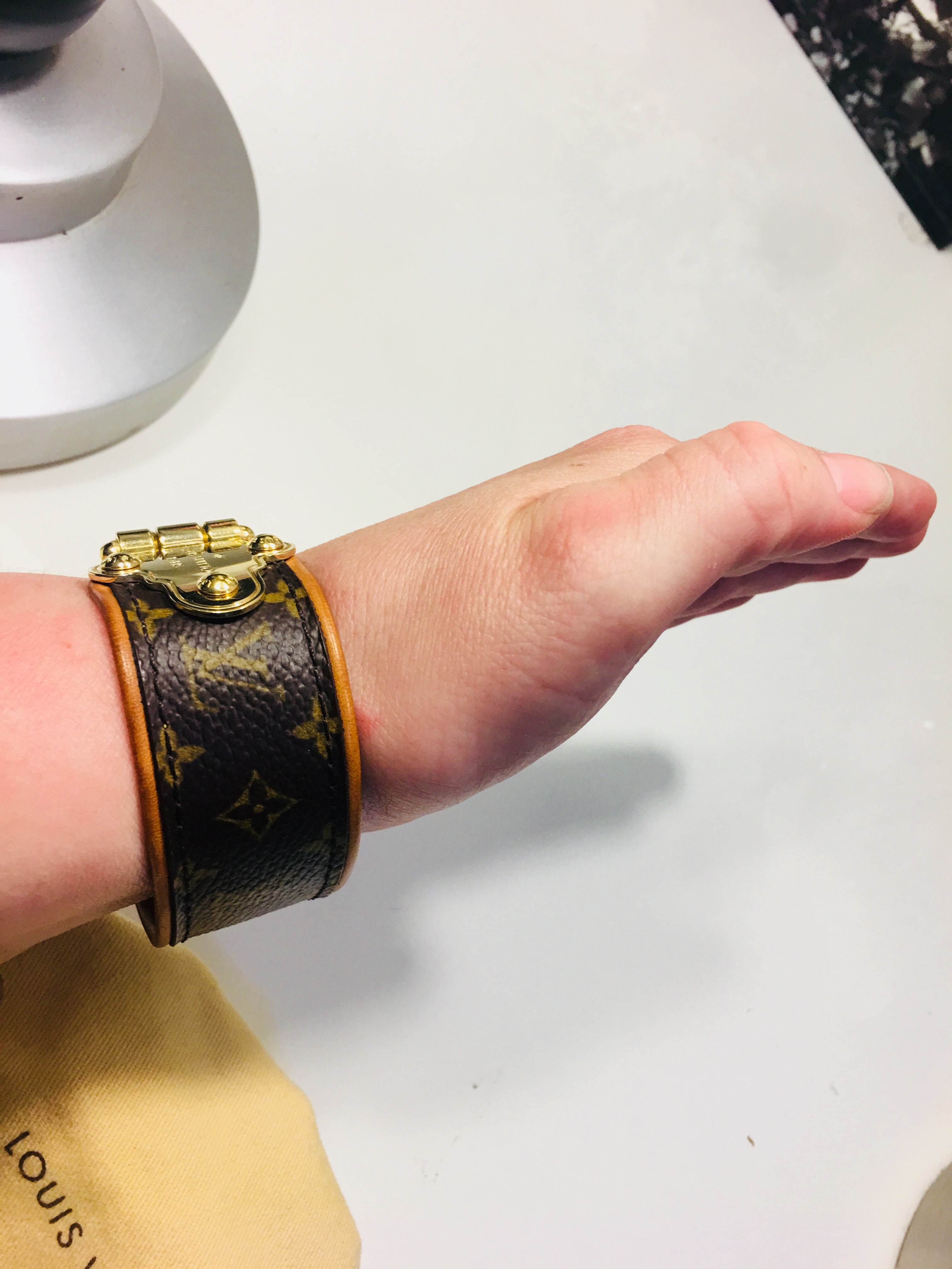 Louis Vuitton Save It Monogram Leather Bracelet