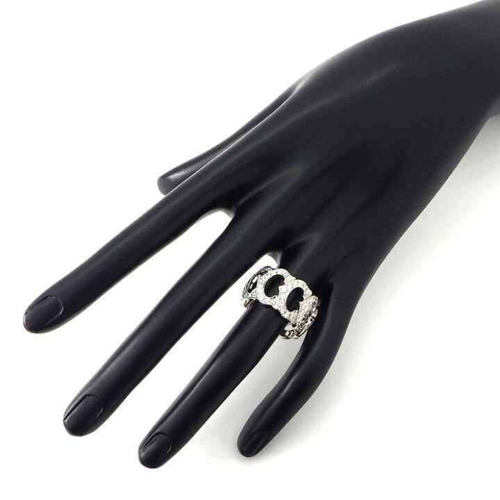 Cartier C de Paved Diamond 18KT White Gold Ring US 7