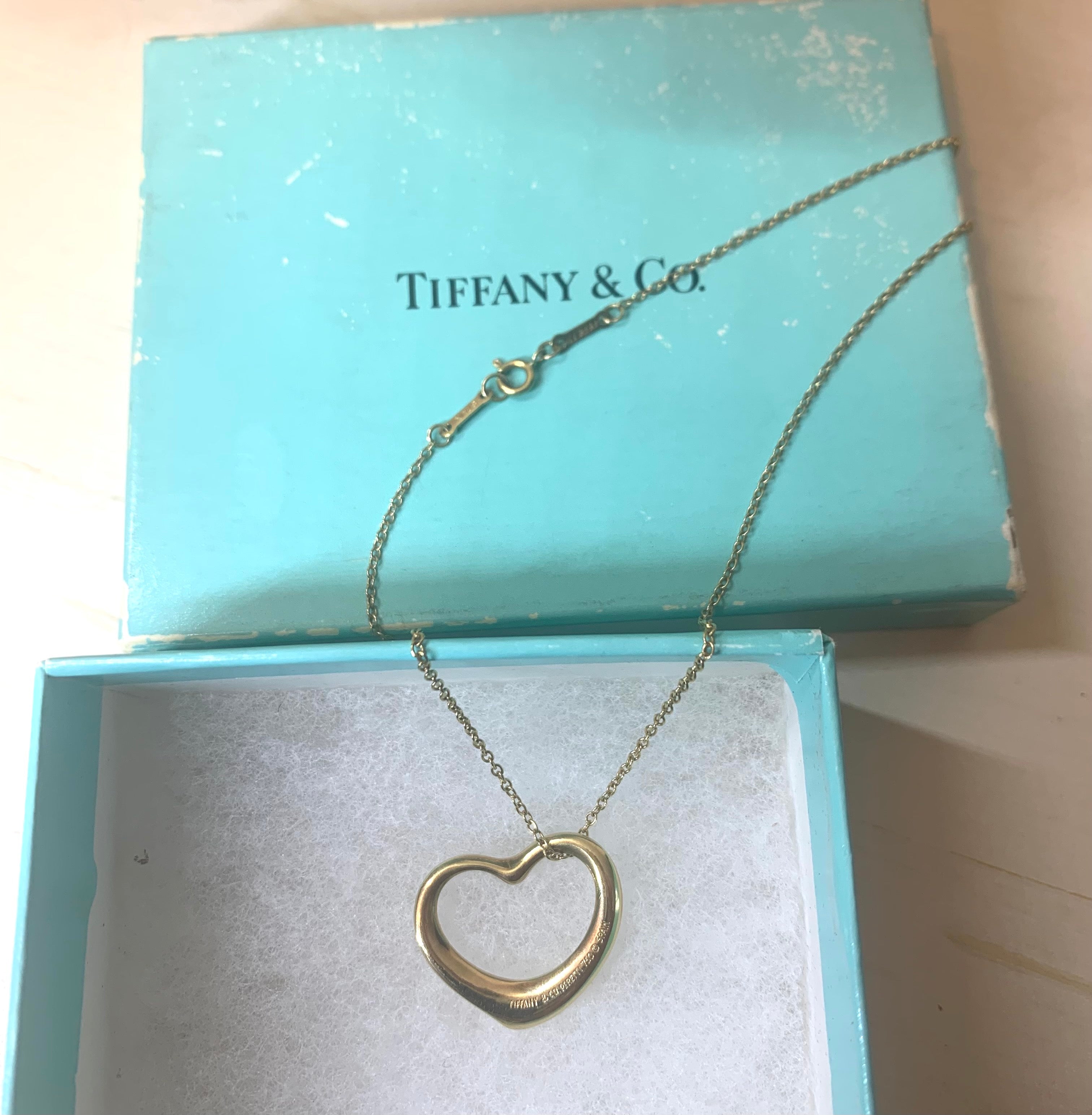 Tiffany 18KT Yellow Gold Elsa Perretti Open Heat Necklace