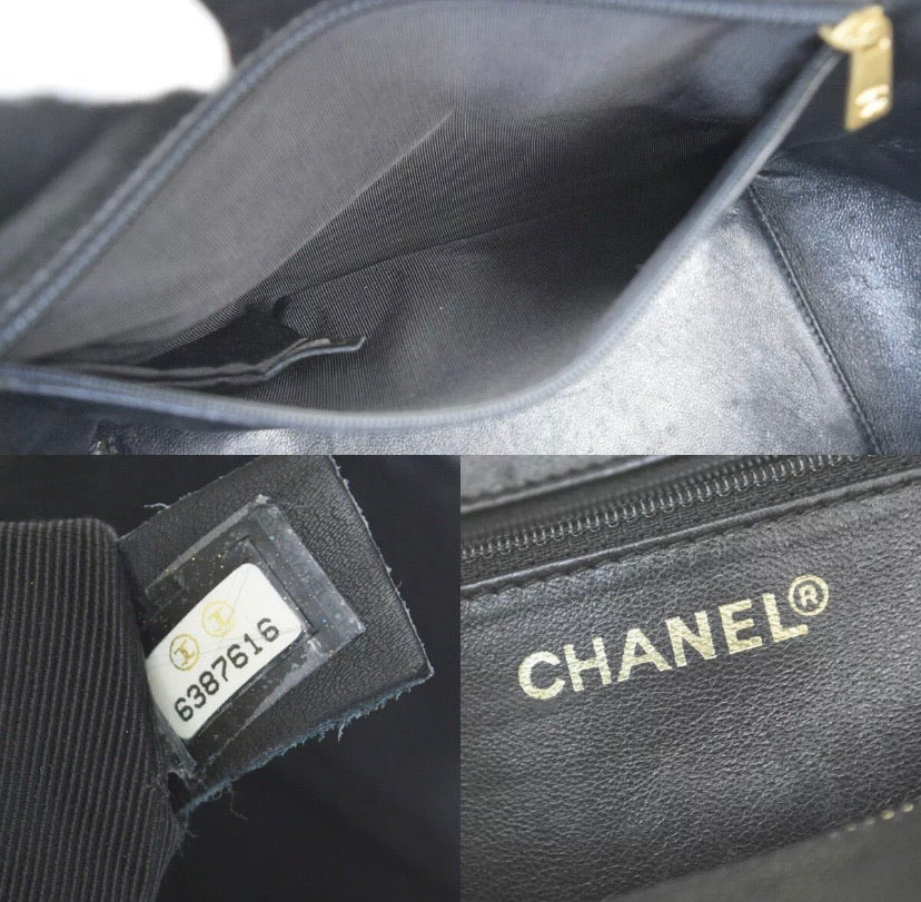 CHANEL Petite Black Caviar Shopping Tote Timeless Handbag