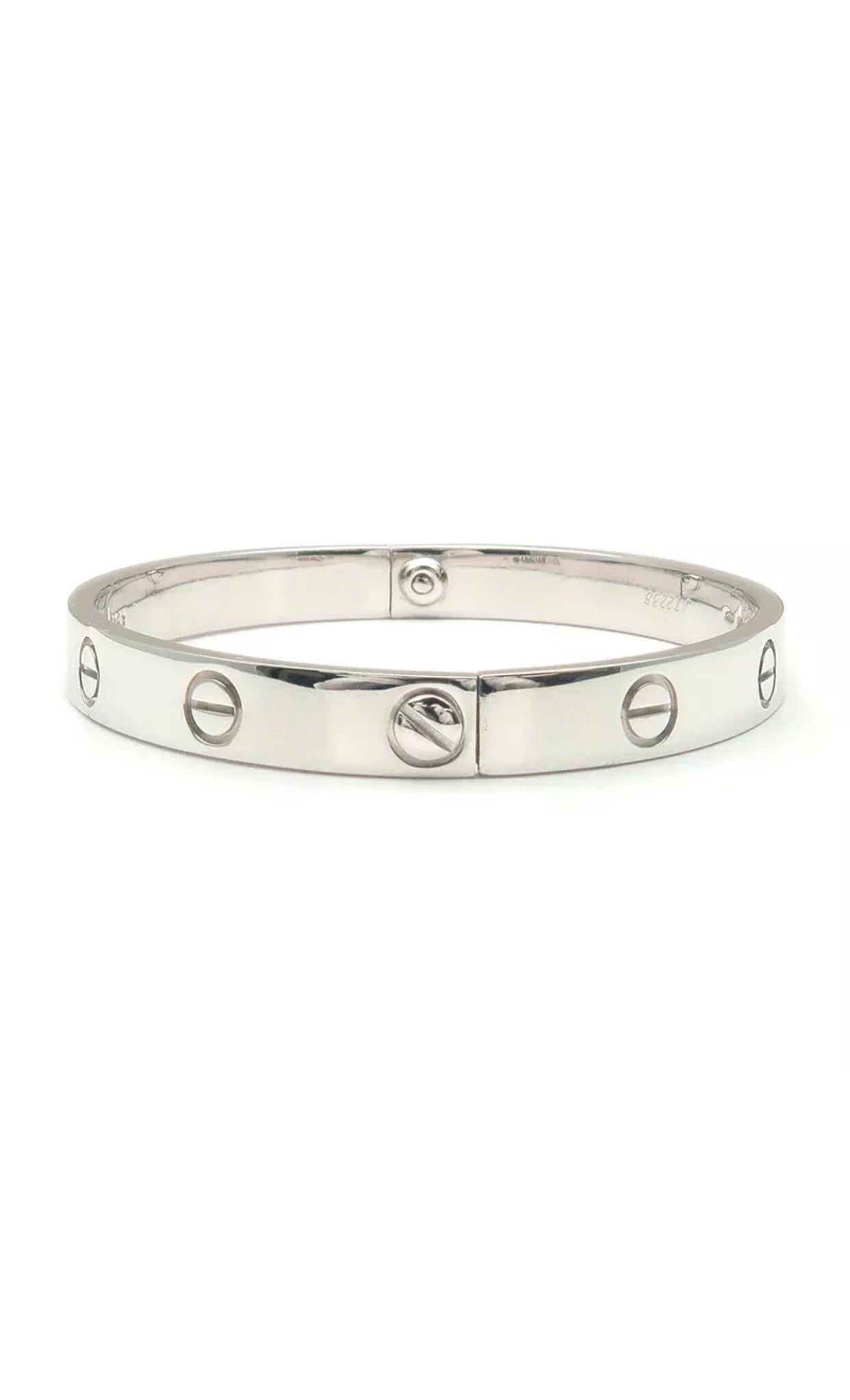 Cartier 18KT White Gold Love Bracelet Bangle #17