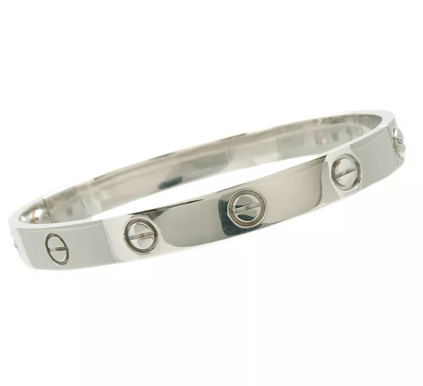Cartier 18KT White Gold Love Bracelet Size #16 w/ Cert