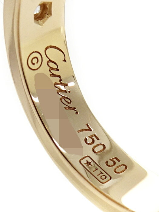 Cartier 1P Diamond Rose Gold Wedding/ Mini Love Ring #50/ 5