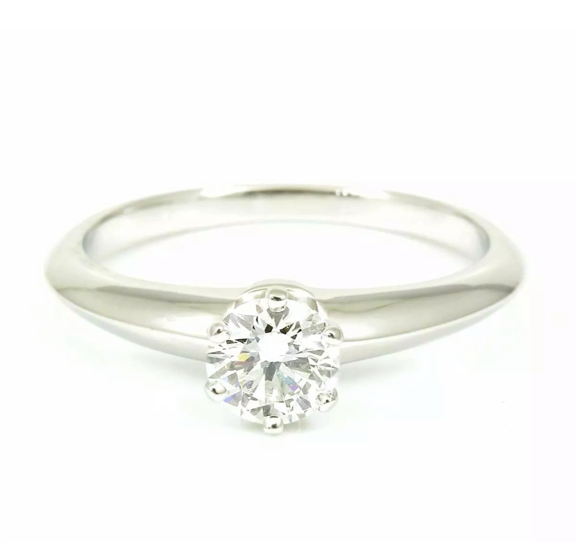 Tiffany & Co. .50ct Diamond Solitaire Wedding/ Engagement PT950 Ring Sz 6