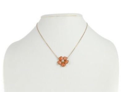 Rare Van Cleef & Arpels Nerval Diamond & Coral Yellow Gold Necklace