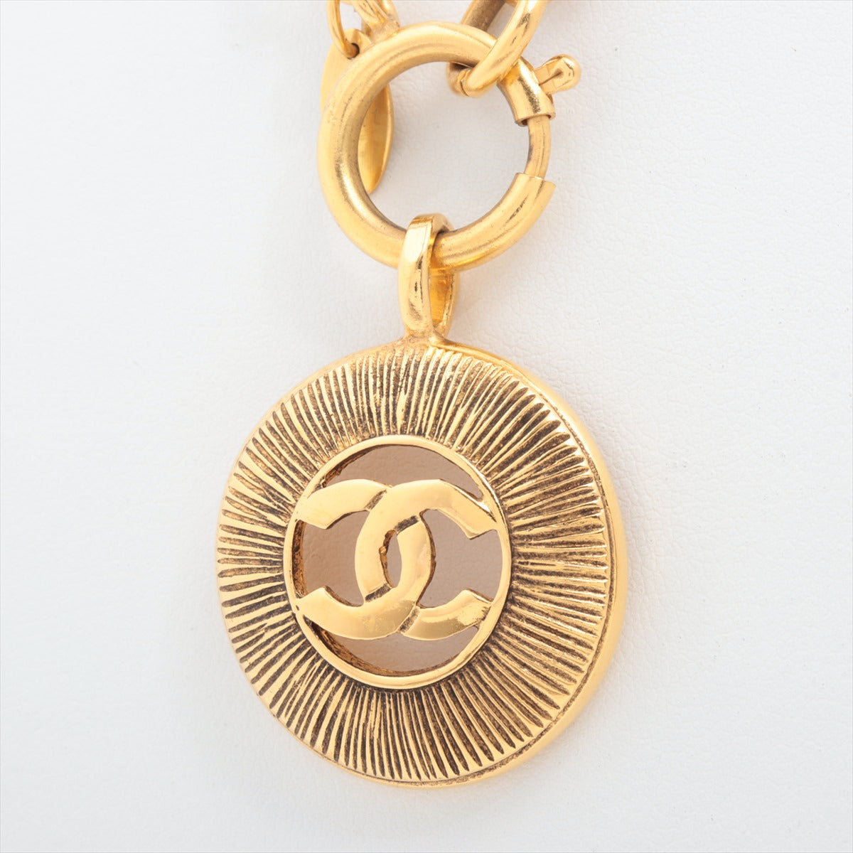 Vintage CHANEL 24Kt Gold CC Medallion Long Necklace