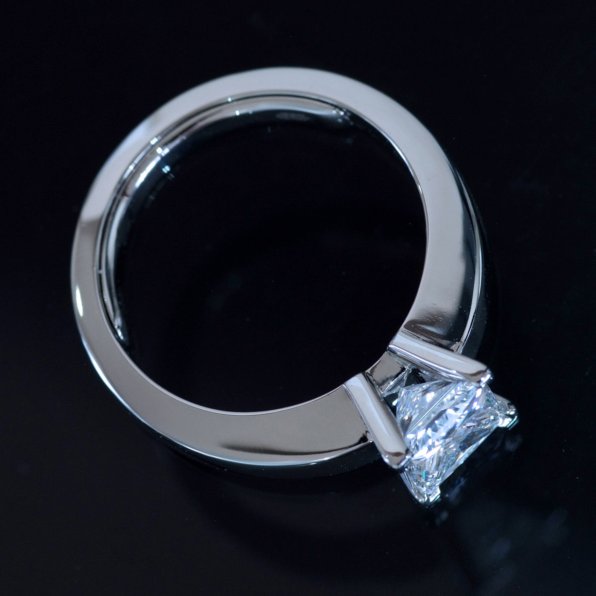 Rare Cartier 1.15ct E VS1 Princess Cut Diamond Engagement/ Wedding Ring