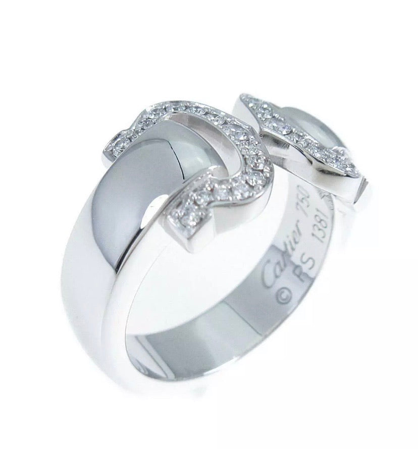 Cartier C de Cartier Logo 2C Diamond Paved Ring #49