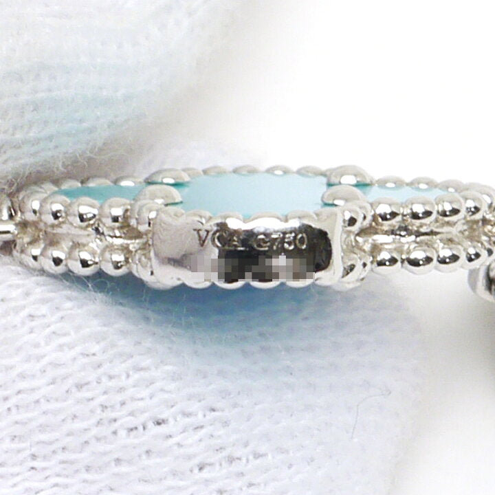 Van Cleef & Arpels Vintage Alhambra Turquoise 18KT White Gold Bracelet