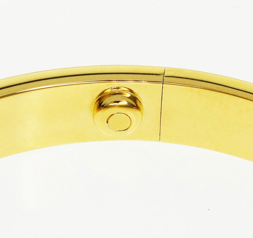 Cartier 10P Diamond 18KT Yellow Gold Love Bracelet Size 16