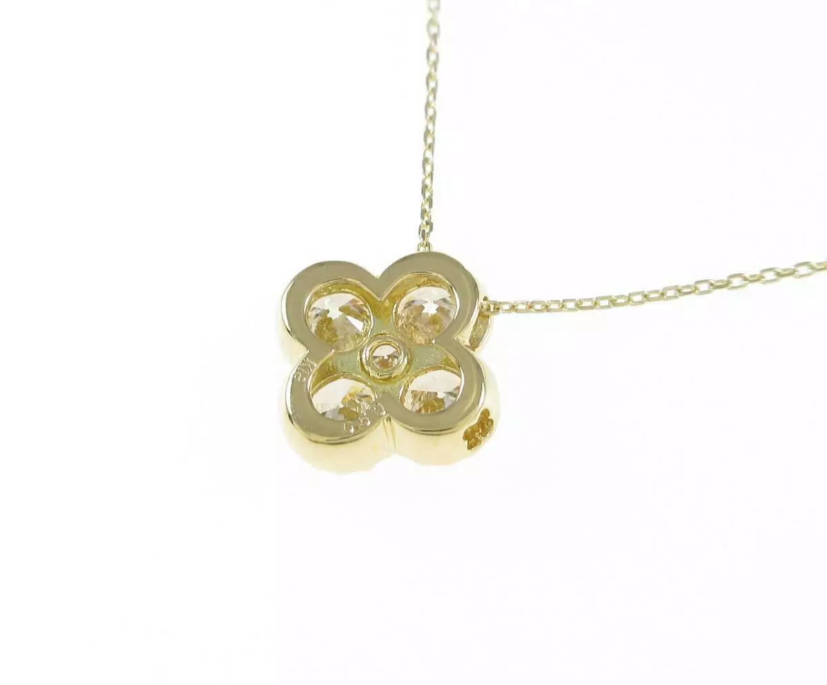 Diamond Clover 18KT Yellow Gold Necklace