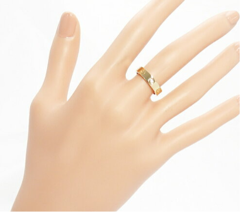 Cartier 1P Diamond Rose Gold Wedding/ Mini Love Ring #50/ 5