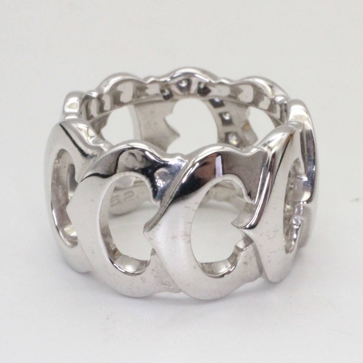 Cartier Diamond-Paved C Motif 18KT White Gold Ring