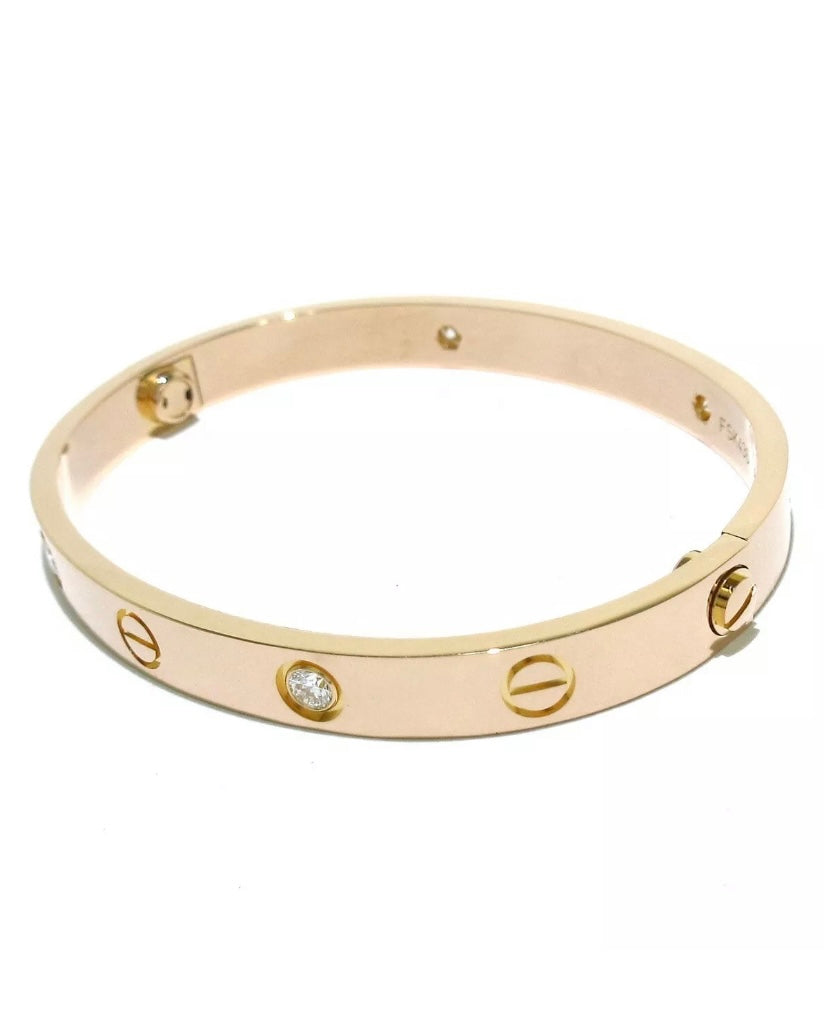 Cartier 18KT Rose Gold 4 Diamond Love Bracelet #16