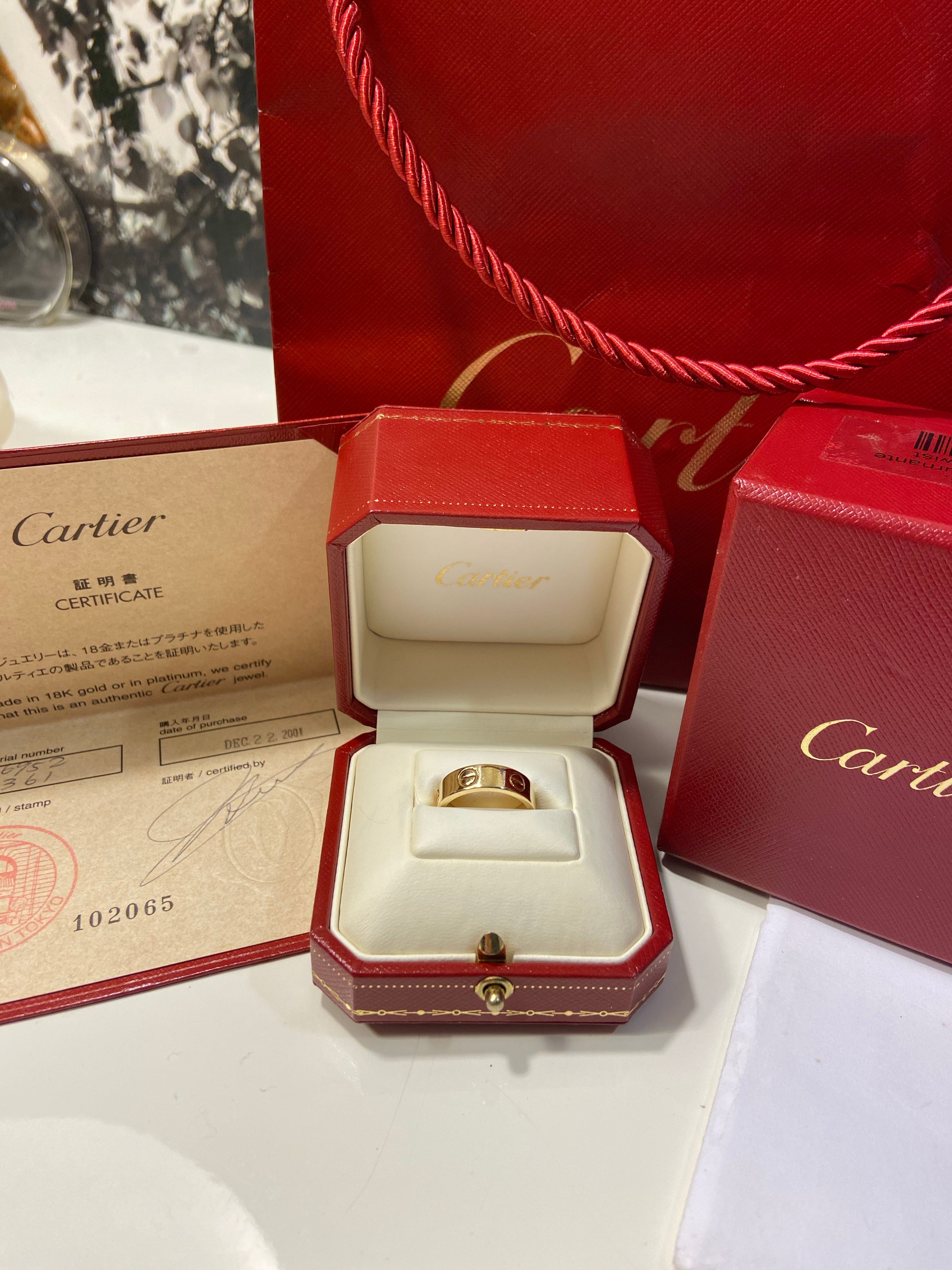 Cartier Full Size 18KT Yellow Gold Love Ring Size 52/ US 6