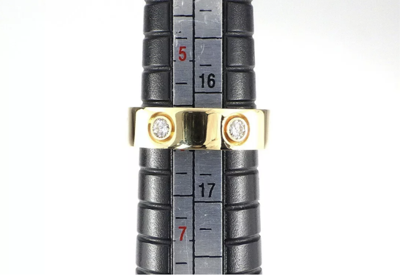 Cartier 6P Full Diamond 18KT Yellow Gold Love Ring #51/ US 5.5