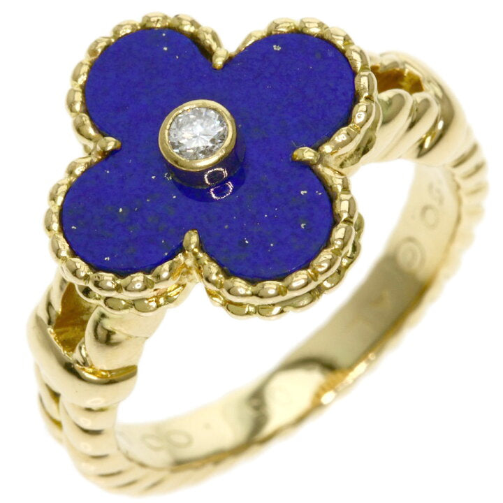 Van Cleef & Arpels Lapis Lazuli Vintage Alhambra 18KT Yellow Gold Ring