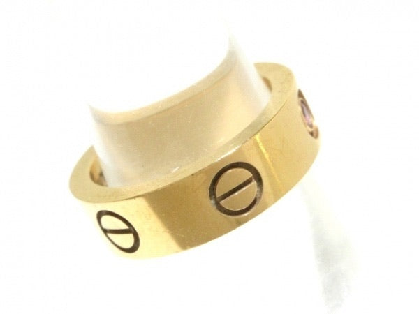 Cartier 1P Sapphire 18KT Rose Gold Love Ring #51