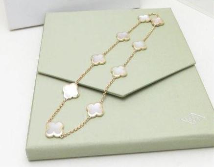 Van Cleef & Arpels Pure Alhambra Mother of Pearl 9 Motif Necklace