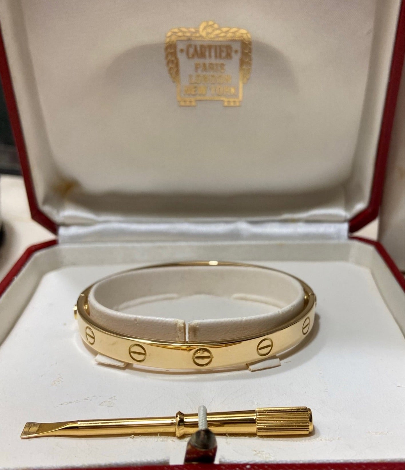 Cartier 18KT Yellow Gold Love Bracelet Size 17