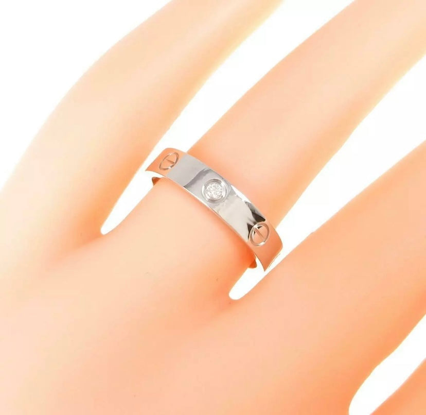 Cartier Diamond Wedding 18KT White Gold Love Ring w/ Certificate