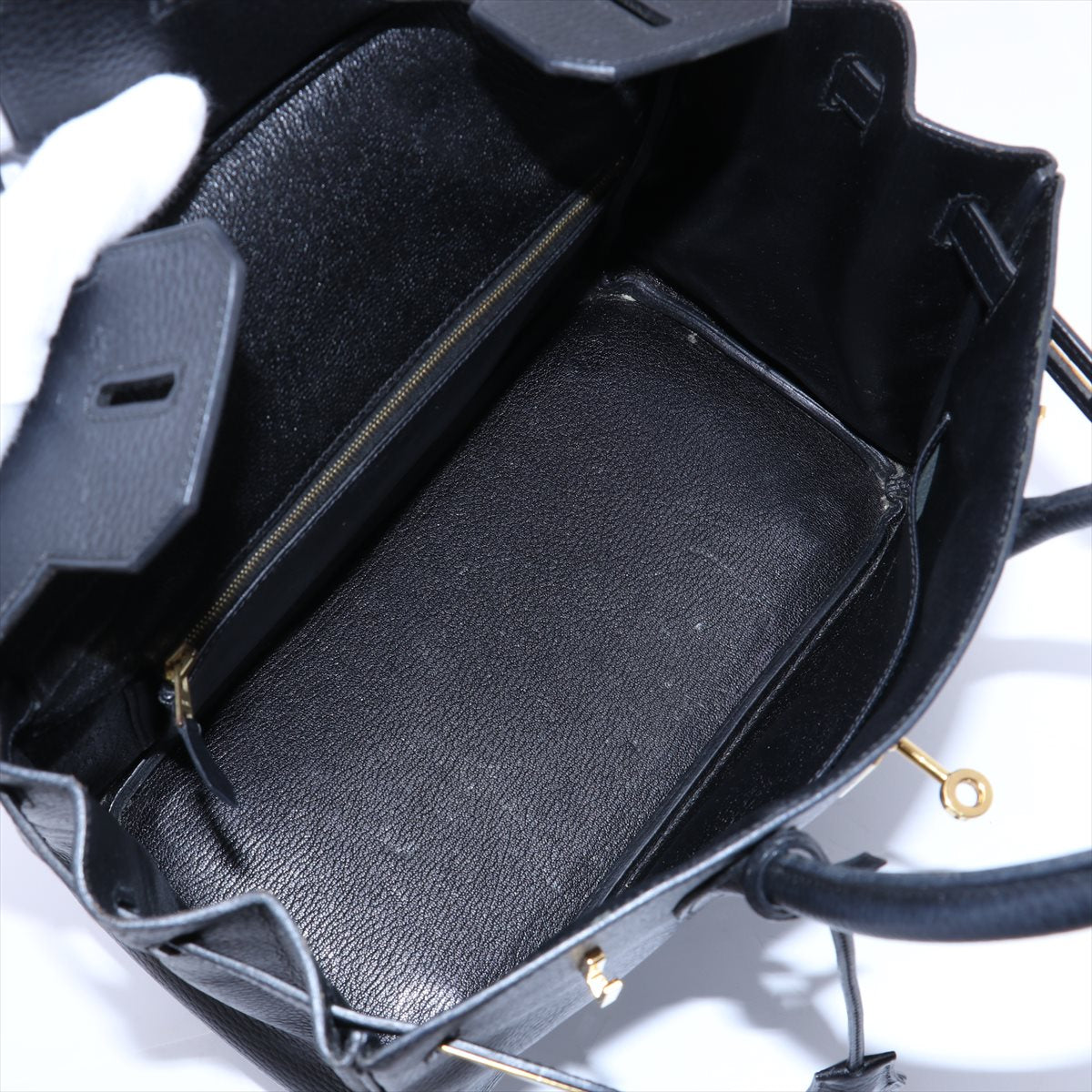 Hermès Birkin 30 Black Pebbled Leather Gold Harware